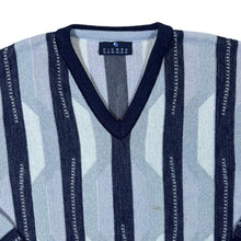 Load image into Gallery viewer, Vintage PIERRE SANGAN Grandad Patterned Acrylic Wool Cotton Blend V-Neck Sweater Jumper