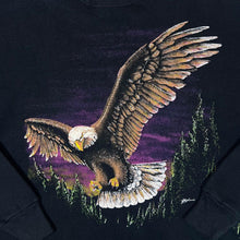 Load image into Gallery viewer, Vintage 90's TULTEX Bald Eagle Bird Nature Wildlife Graphic Black Sweatshirt
