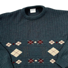 Load image into Gallery viewer, Vintage MENSWEAR Made In The UK Grandad Patterned Acrylic Knit Sweater Jumper