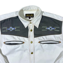 Load image into Gallery viewer, Vintage Atlas For Men Co. Cowboy Western Embroidered Aztec Pattern Long Sleeve Shirt