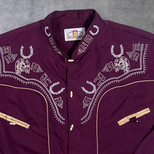 Load image into Gallery viewer, Vintage Caballo De Oro Embroidered Mexican Cowboy Western Toggle Long Sleeve Shirt