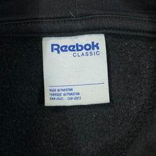 Load image into Gallery viewer, REEBOK CLASSIC Big Logo Spellout Graphic Black Pullover Hoodie
