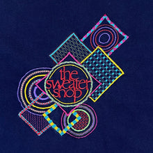 Load image into Gallery viewer, Vintage 90's The Sweater Shop Embroidered Spellout Navy Blue Single Stitch T-Shirt