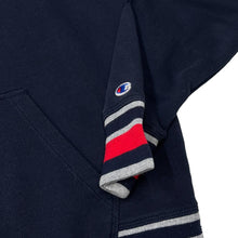 Load image into Gallery viewer, CHAMPION Embroidered Big Logo Spellout Striped Trim Pullover Hoodie
