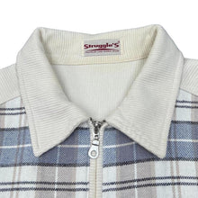 Load image into Gallery viewer, Vintage 90’s Struggle's Plaid Check Ribbed Cotton Collared Zip Sweatshirt