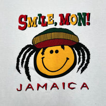 Load image into Gallery viewer, Early 00's Friendly T's JAMAICA "Smile Mon!" Souvenir Tourist Spellout Graphic T-Shirt