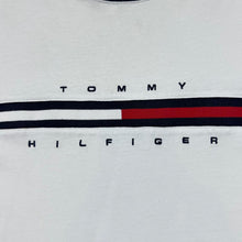 Load image into Gallery viewer, TOMMY HILFIGER Embroidered Big Logo Spellout Short Sleeve Cotton T-Shirt