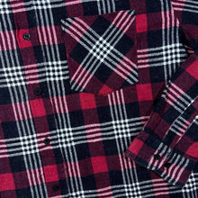 Load image into Gallery viewer, Vintage Bygen Red Black White Plaid Check Long Sleeve Cotton Flannel Shirt