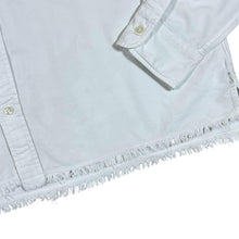 Load image into Gallery viewer, RALPH LAUREN Classic White Long Sleeve Cropped Frayed Hem Button-Up Shirt