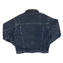 Load image into Gallery viewer, Vintage 90's GAP Tartan Plaid Check Lined Leather Collared Heavy Denim Trucker Jacket