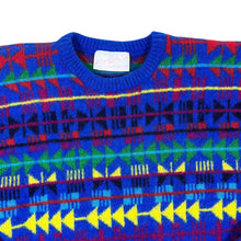 Load image into Gallery viewer, Vintage 90's ZIG ZAG Made In Scotland Abstract Patterned Wool Knit Sweater Jumper