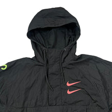 Load image into Gallery viewer, NIKE "Swoosh" Embroidered Logo Spellout 1/2 Zip Pullover Hooded Windbreaker Track Jacket