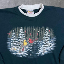 Load image into Gallery viewer, Vintage 90's Morning Sun Winter Snow Bird Nature Wildlife Graphic Sweatshirt
