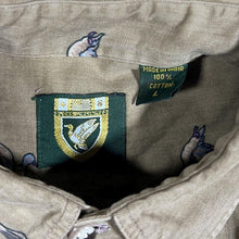 Load image into Gallery viewer, Vintage Ducks Unlimited All-Over Print Pattern Beige Brown Long Sleeve Button-Up Shirt