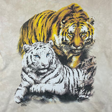 Load image into Gallery viewer, Vintage THE MOUNTAIN (2001) Tiger Animal Wildlife Graphic Cream Tie Dye T-Shirt