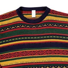 Load image into Gallery viewer, Vintage LITTLEWOODS Crazy Grandad Striped Patterned Acrylic Knit Sweater Jumper