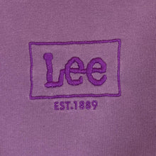 Load image into Gallery viewer, LEE JEANS "Relaxed Fit" Embroidered Big Logo Purple Cropped Crewneck Sweatshirt