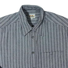 Load image into Gallery viewer, Vintage Van Vaan Grey Houndstooth Check Pattern Long Sleeve Viscose Polyester Shirt