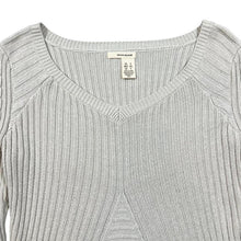 Load image into Gallery viewer, DKNY Jeans Classic Cotton Acrylic Knit Deep V-Neck Cream Sweater Jumper