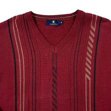 Load image into Gallery viewer, Vintage CARSON Grandad Patterned Cotton Acrylic V-Neck Sweater Jumper