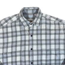 Load image into Gallery viewer, Vintage 90's SATURDAYS Grey White Plaid Check Long Sleeve Flannel Shirt