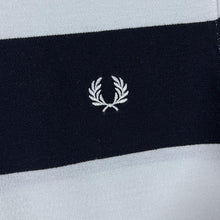Load image into Gallery viewer, Fred Perry Green Black White Striped Mini Logo Cotton Polo Shirt
