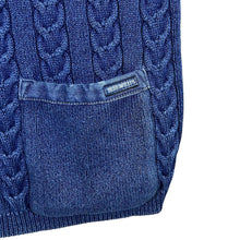 Load image into Gallery viewer, Vintage BLUE WILLI'S Made In Denmark Cable Knit Denim Collared Button Cardigan Jumper