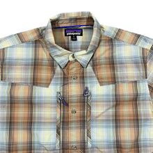 Load image into Gallery viewer, PATAGONIA Multi Plaid Check Zip Pocket Fishing Outdoor Long Sleeve Nylon Polyester Shirt