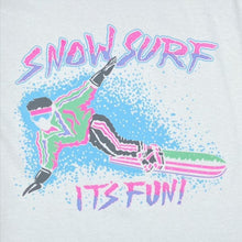 Load image into Gallery viewer, Snow Surf (1988) “It’s Fun” Neon Snow Sports Spellout Graphic White T-Shirt
