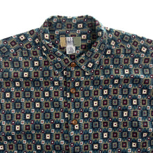 Load image into Gallery viewer, Vintage 90's City Streets Crazy Abstract Patterned Ramie Cotton Short Sleeve Shirt