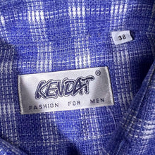 Load image into Gallery viewer, Vintage Kendat Blue White Plaid Check Long Sleeve Flannel Shirt