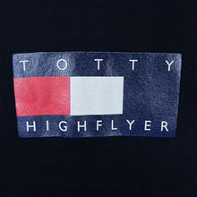 Load image into Gallery viewer, Totty Highflyer Y2K Graphic Spellout Parody Ringer Black T-Shirt