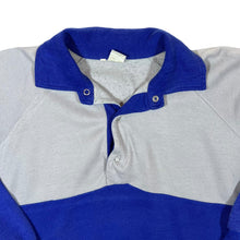Load image into Gallery viewer, Vintage 90's Grey Blue Colour Block Button Collared Sweatshirt
