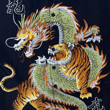 Load image into Gallery viewer, Early 00's Goth Y2K Traditional Tiger Dragon Graphic Black Short Sleeve Shirt