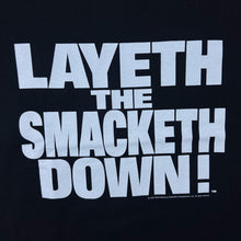 Load image into Gallery viewer, Vintage WWF (1999) The Rock “Layeth The Smacketh Down!” Wrestling Black T-Shirt