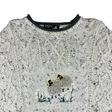 Load image into Gallery viewer, Vintage 90's INISFREE Made In Ireland Embroidered Sheep Wool Heavy Knit Jumper