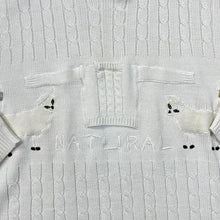 Load image into Gallery viewer, Vintage 90's PULI DESIGNS "Natural" Embroidered Sheep Cable Knit Acrylic Sweater Jumper