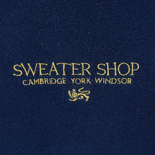 Load image into Gallery viewer, Vintage THE SWEATER SHOP Classic Navy Blue Embroidered Spellout Knit Sweater Jumper