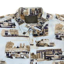 Load image into Gallery viewer, Vintage North River Car Patterned Cotton Short Sleeve Button-Up Shirt