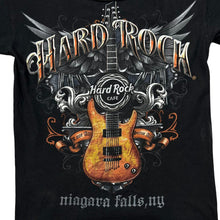 Load image into Gallery viewer, HARD ROCK CAFE "Niagara Falls, NY" Souvenir Logo Spellout Reworked Lace Up Graphic T-Shirt