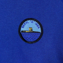 Load image into Gallery viewer, Vintage 80's BERYL "A" 1986 Navy Embroidered Patch Logo Blue Crewneck Sweatshirt