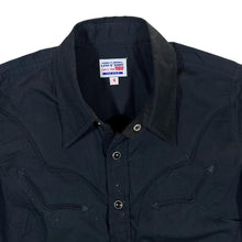 Load image into Gallery viewer, Vintage 90's LEVI'S Cowboy Western Pearl Snap Popper Black Short Sleeve Shirt
