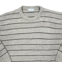 Load image into Gallery viewer, Vintage ST MICHAEL Marks & Spencer Grandad Striped Patterned Acrylic Knit Crewneck Sweater Jumper