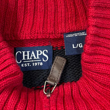 Load image into Gallery viewer, Early 00's CHAPS Colour Block Striped Embroidered Mini Logo Cotton Knit 1/4 Zip Pullover Sweater Jumper