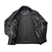 Load image into Gallery viewer, Vintage GUISE Classic Genuine Real Black Leather Zip Bomber Jacket