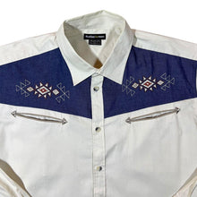 Load image into Gallery viewer, Atlas For Men Aztec Cowboy Western Panel Cream Cotton Long Sleeve Shirt