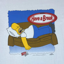 Load image into Gallery viewer, Vintage THE SIMPSONS (2000) "Have A Break" Chocolate Bar Promo TV Show Graphic T-Shirt