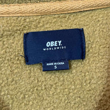 Load image into Gallery viewer, OBEY Worldwide Embroidered Big Logo Spellout Skater 1/4 Zip Pullover Fleece Sweatshirt