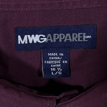 Load image into Gallery viewer, Vintage MWG Apparel Embroidered Pattern Cowboy Western Burgundy Long Sleeve Popper Shirt