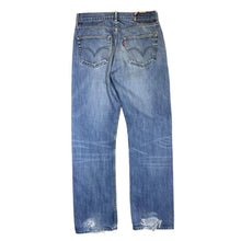 Load image into Gallery viewer, LEVI'S 501 Classic Blue Denim Straight Leg Distressed Jeans